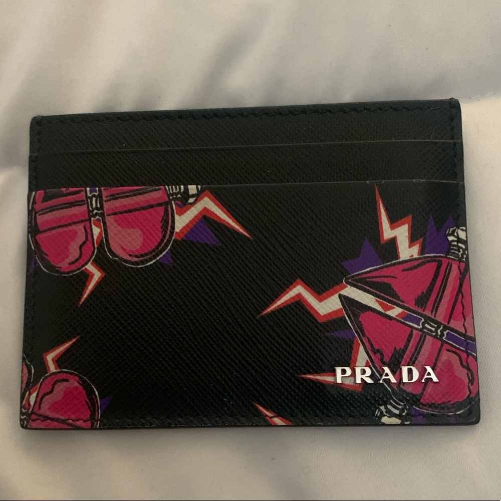 PRADA Heart Wallet Saffiano Leather CARD HOLDER